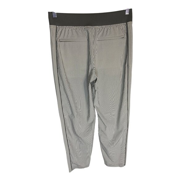 Athleta Brooklyn Ankle Pants Side Stripe Zipper Pocket Gray & White-sz 4P - Picture 4 of 10